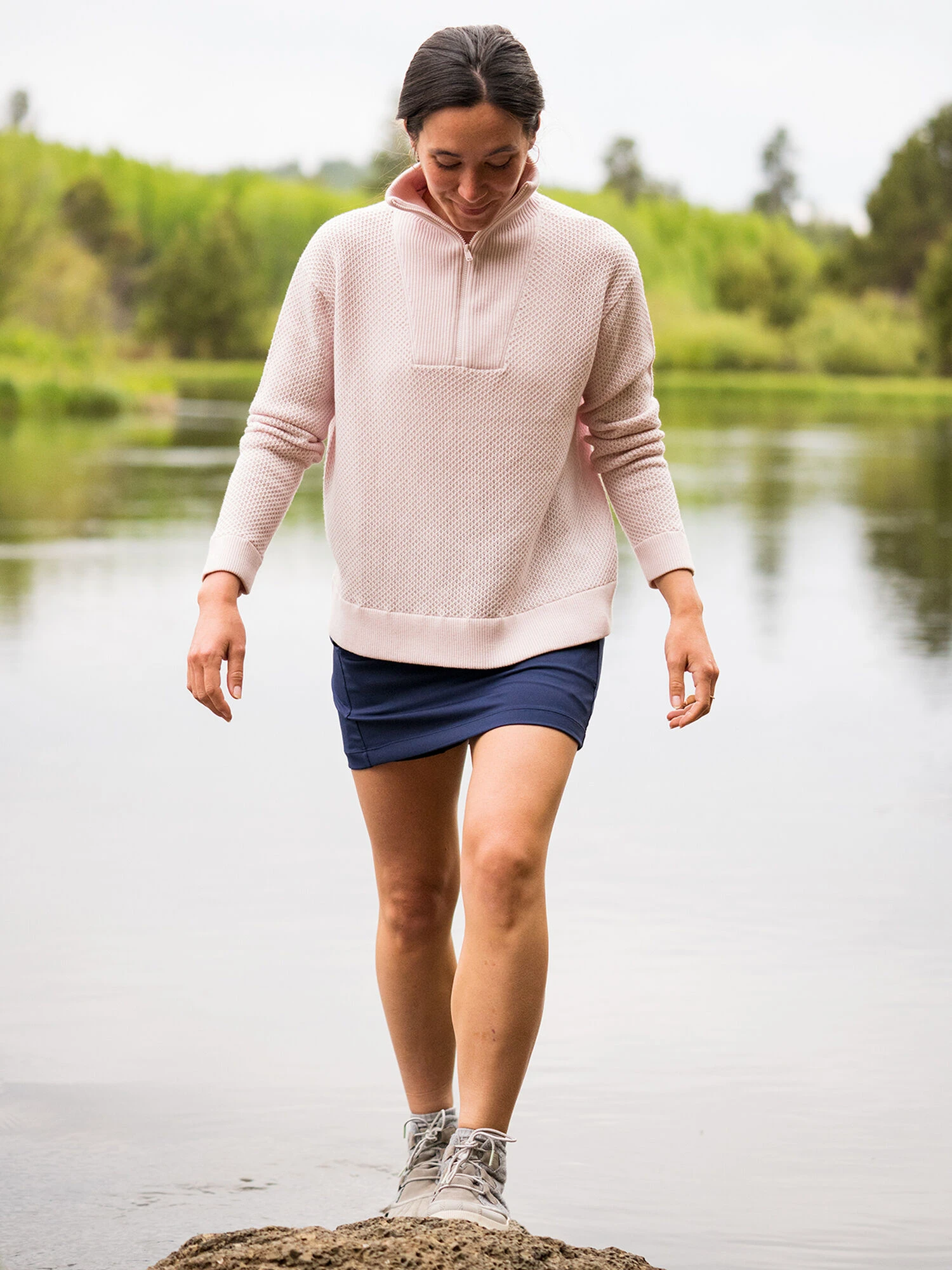 Woolicious Waffle 1/4 Zip Sweater - Solid 3 Woolicious Waffle 1/4 Zip Sweater - Solid